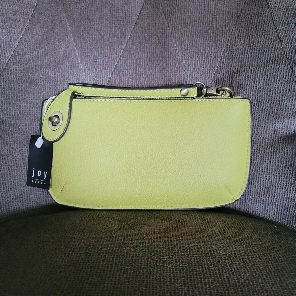 Joy Susan Chartreuse Wristlet/Crossbody - NW